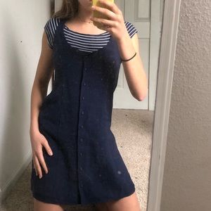 Navy Button-Up Dress